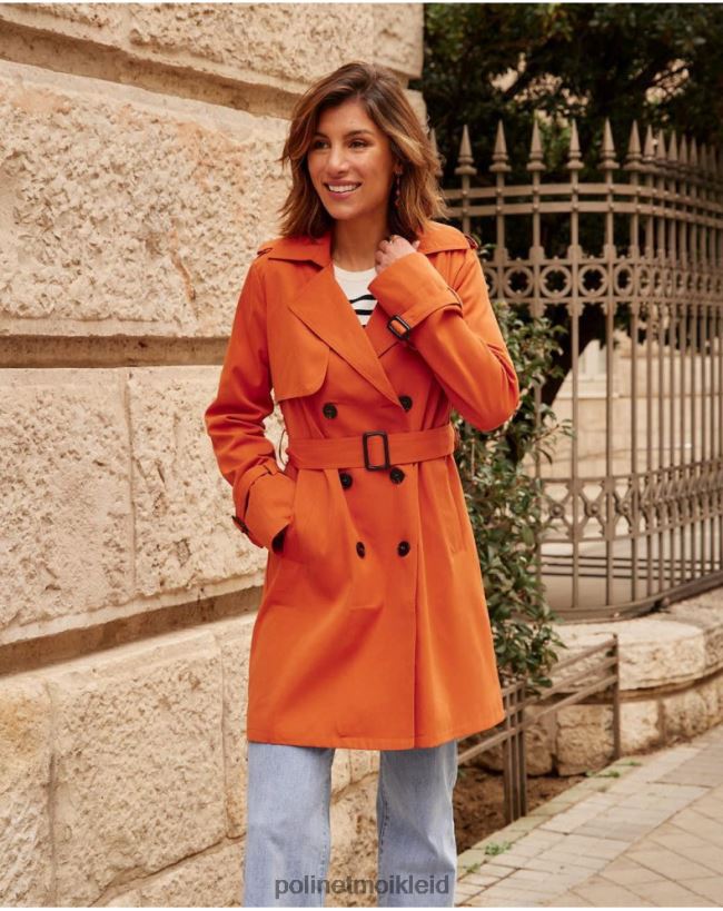 Polin et moi klassischer Trenchcoat Emilia HT8R365 Kleidung orange