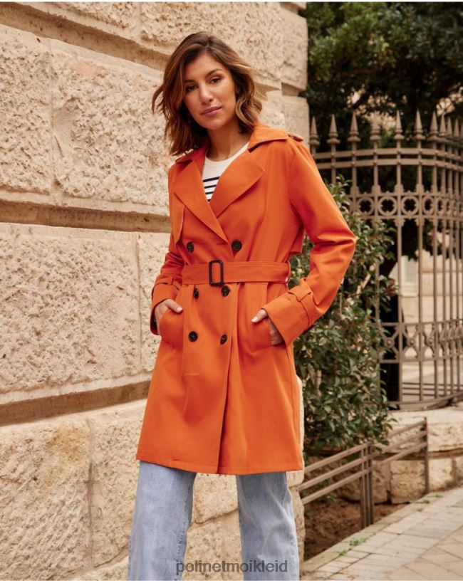 Polin et moi klassischer Trenchcoat Emilia HT8R365 Kleidung orange