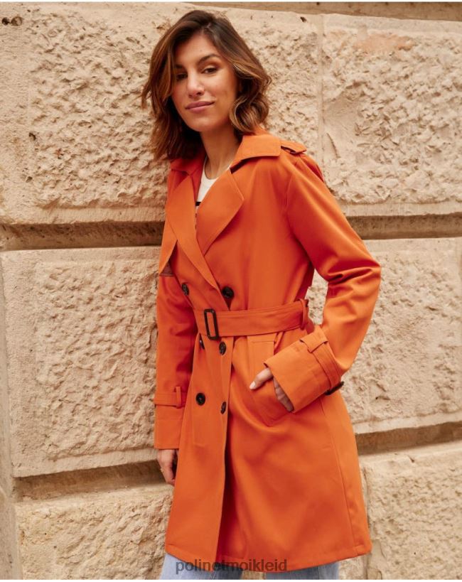 Polin et moi klassischer Trenchcoat Emilia HT8R365 Kleidung orange
