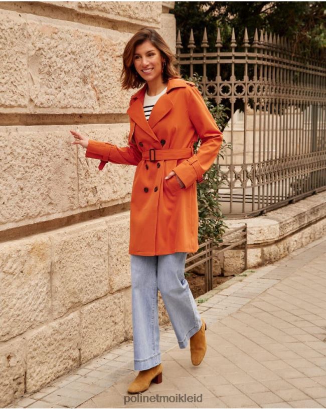 Polin et moi klassischer Trenchcoat Emilia HT8R365 Kleidung orange