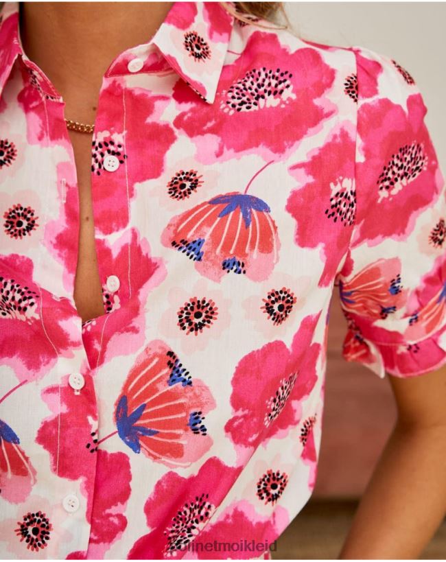 Polin et moi Arlene-Blumenhemd HT8R193 Kleidung Himbeere