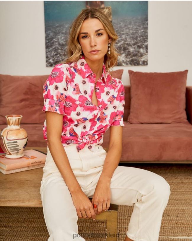 Polin et moi Arlene-Blumenhemd HT8R193 Kleidung Himbeere