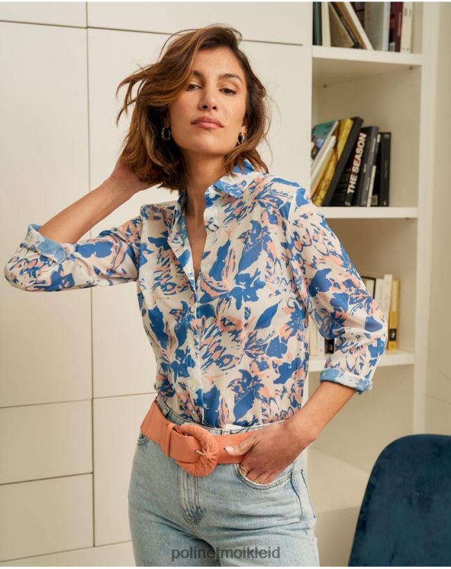 Polin et moi Aura-Blumen-Shirt HT8R218 Kleidung Denim