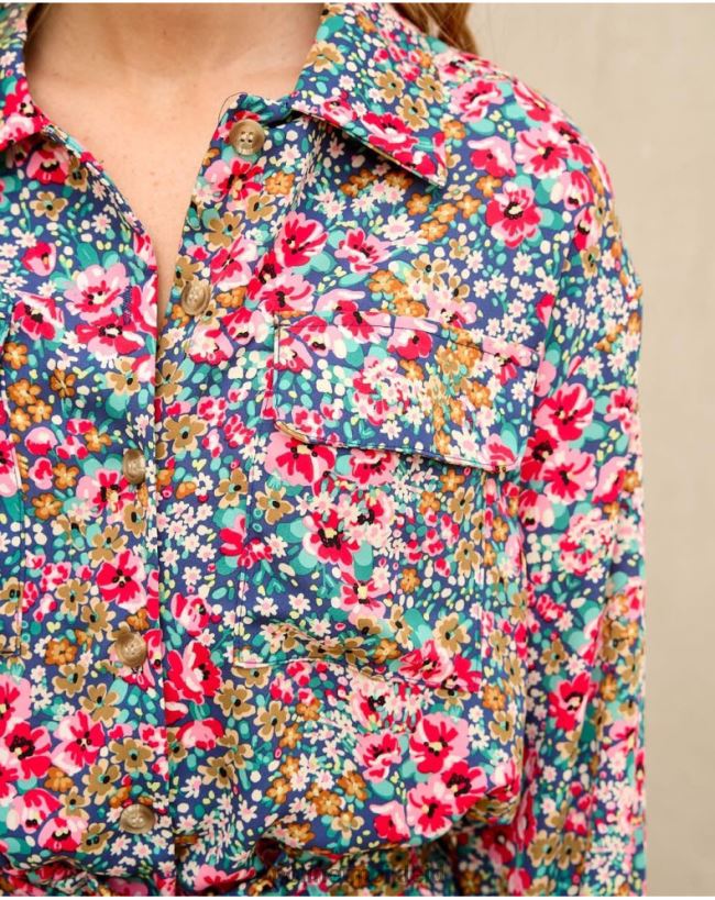 Polin et moi Ayende Taschenhemd HT8R157 Kleidung Smaragdgrün