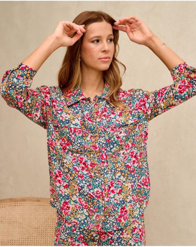 Polin et moi Ayende Taschenhemd HT8R157 Kleidung Smaragdgrün