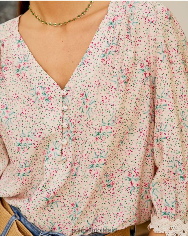 Polin et moi Blumenbluse Giovanni HT8R207 Kleidung Rose