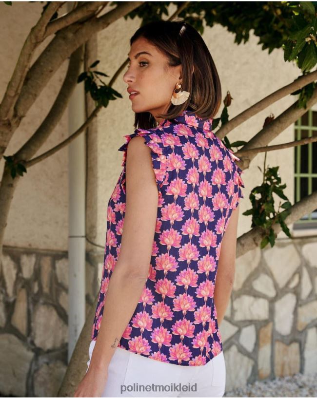 Polin et moi Blumenbluse Julia HT8R191 Kleidung Lavendel