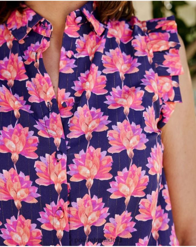 Polin et moi Blumenbluse Julia HT8R191 Kleidung Lavendel