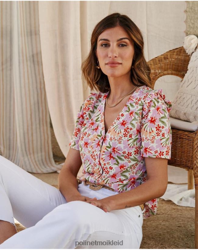 Polin et moi Blumenbluse Wilhelmina HT8R172 Kleidung Malve