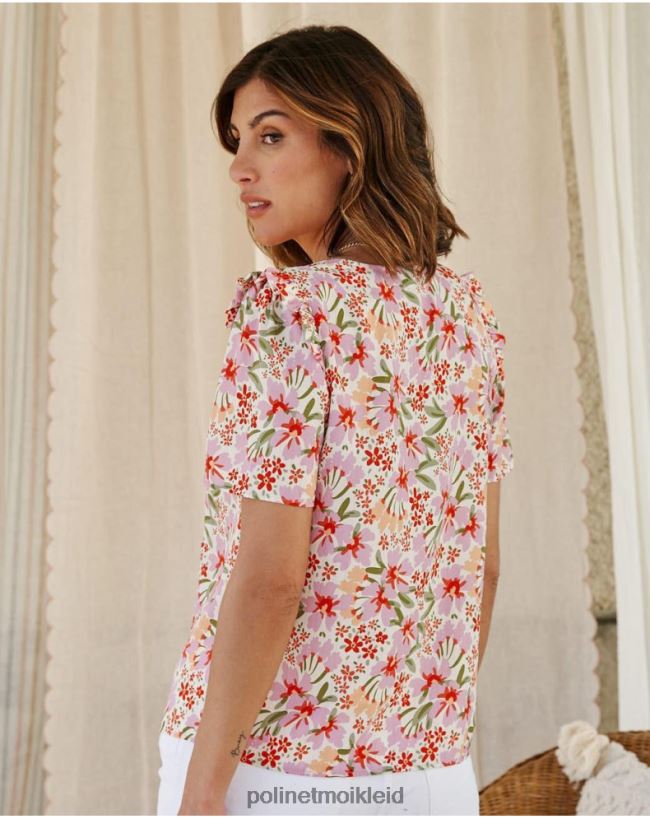 Polin et moi Blumenbluse Wilhelmina HT8R172 Kleidung Malve