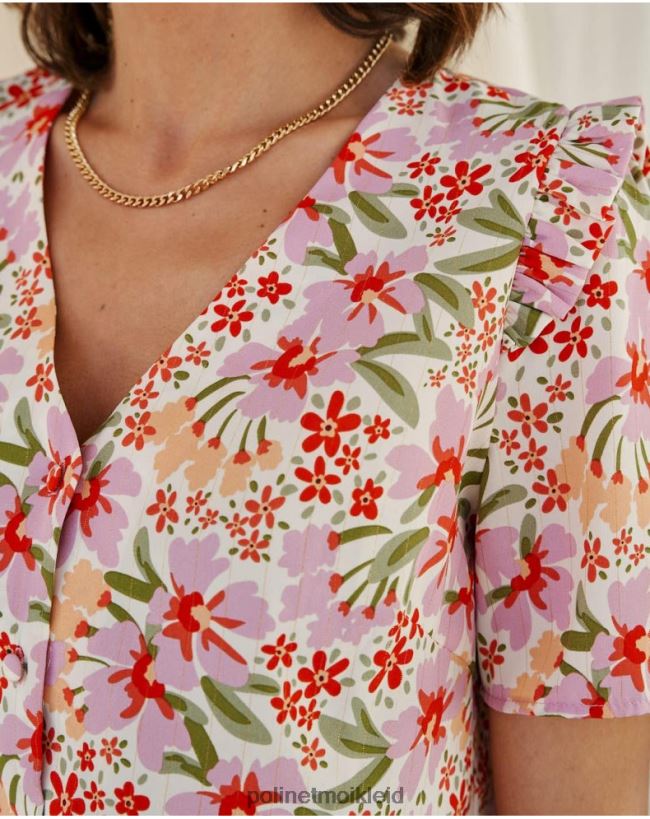 Polin et moi Blumenbluse Wilhelmina HT8R172 Kleidung Malve
