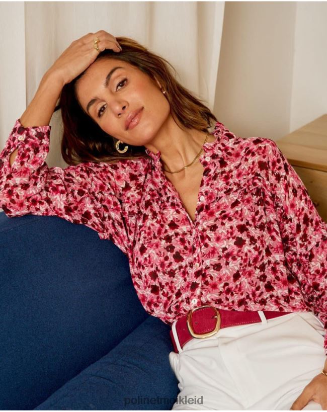 Polin et moi Blumenhemd Charlotte HT8R195 Kleidung Himbeere