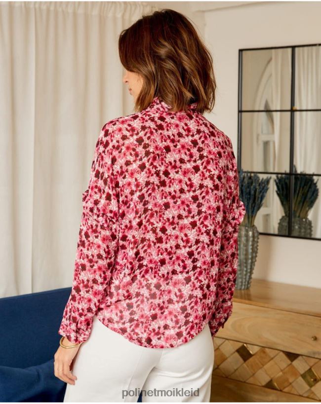 Polin et moi Blumenhemd Charlotte HT8R195 Kleidung Himbeere
