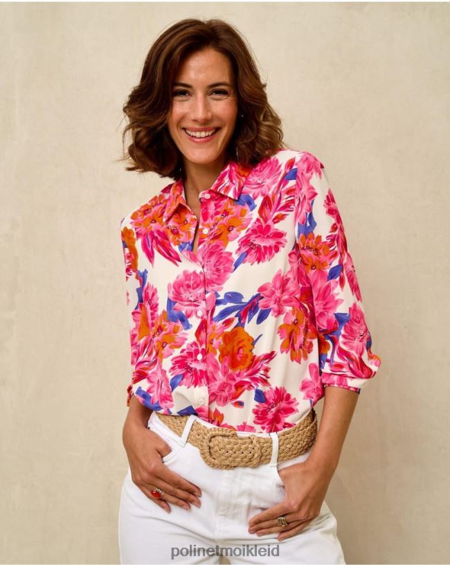 Polin et moi Blumenhemdkreis HT8R202 Kleidung Himbeere