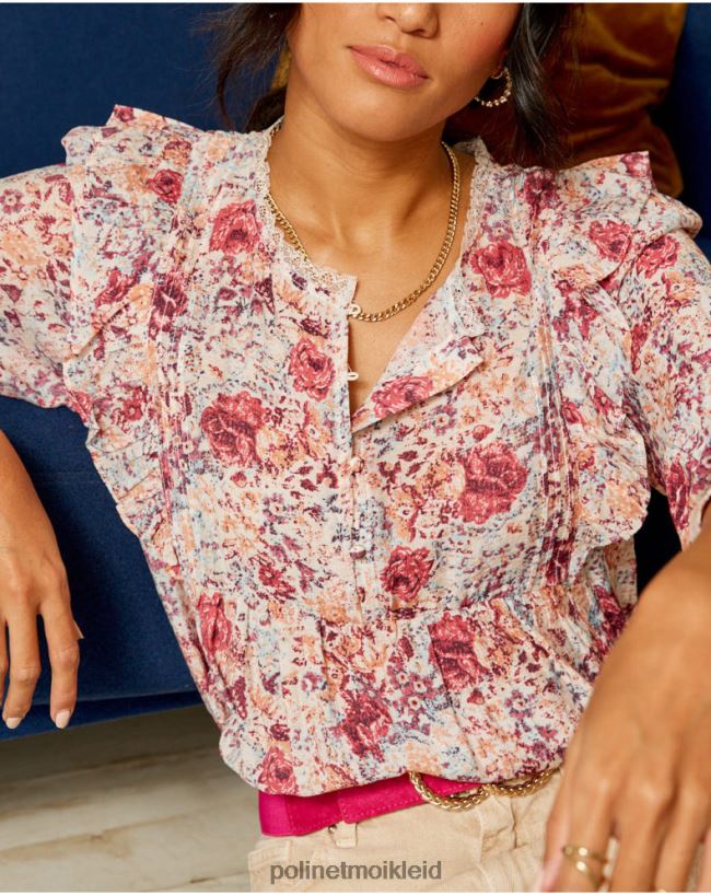 Polin et moi Bluse Flores Isabela HT8R233 Kleidung Himbeere