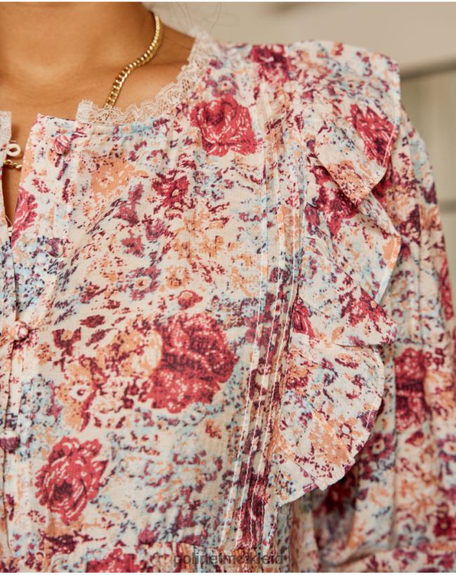 Polin et moi Bluse Flores Isabela HT8R233 Kleidung Himbeere