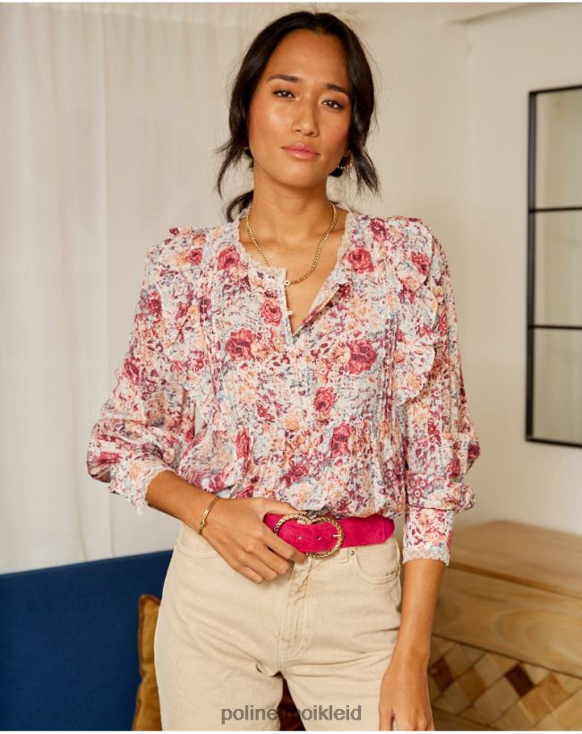 Polin et moi Bluse Flores Isabela HT8R233 Kleidung Himbeere