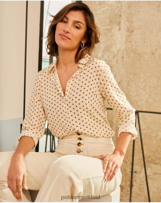 Polin et moi Bluse Maulwürfe Aphrodite HT8R199 Kleidung Kamel