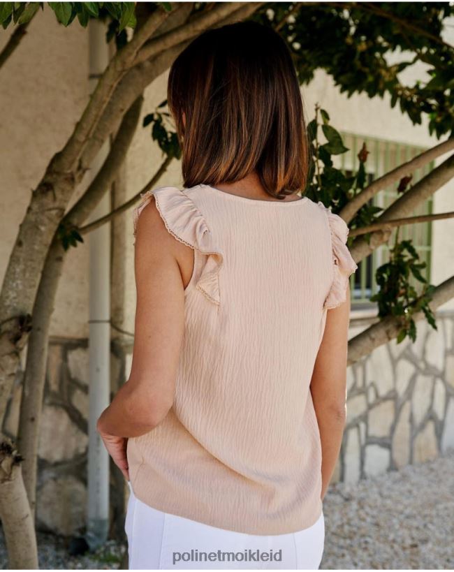 Polin et moi Bluse mit Rüschen Rosalinda HT8R187 Kleidung Beige