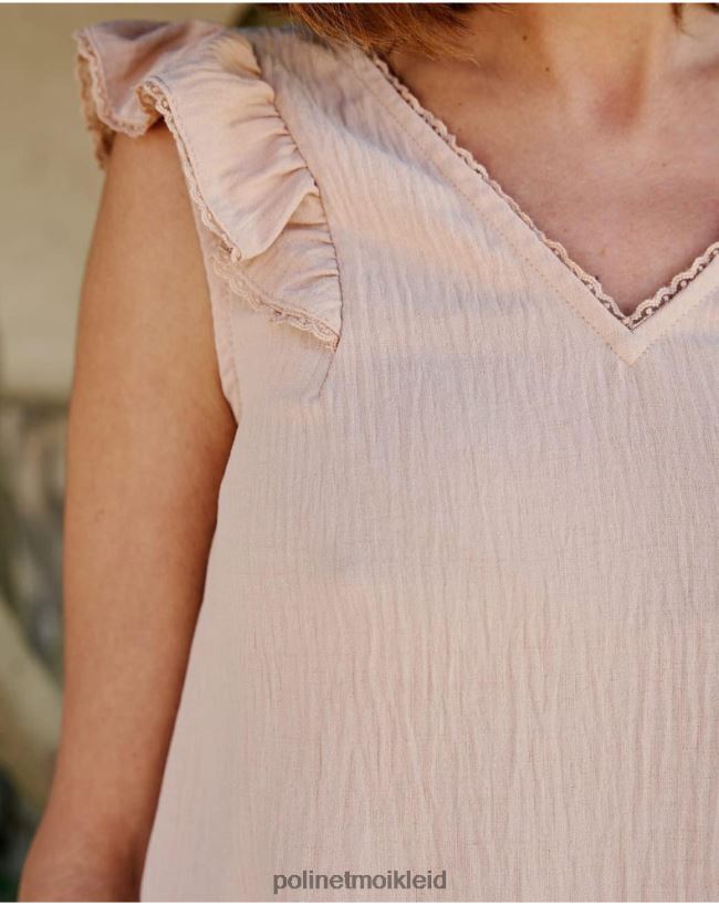 Polin et moi Bluse mit Rüschen Rosalinda HT8R187 Kleidung Beige