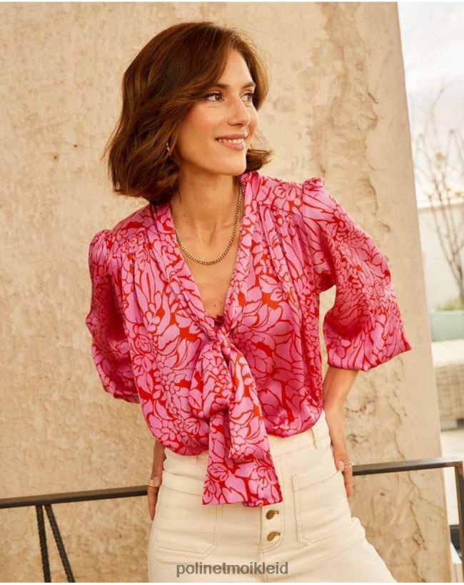 Polin et moi Blusenschleife Idara HT8R211 Kleidung Rose