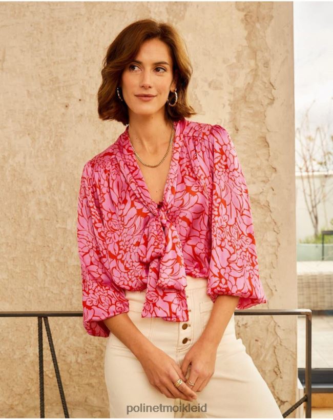 Polin et moi Blusenschleife Idara HT8R211 Kleidung Rose