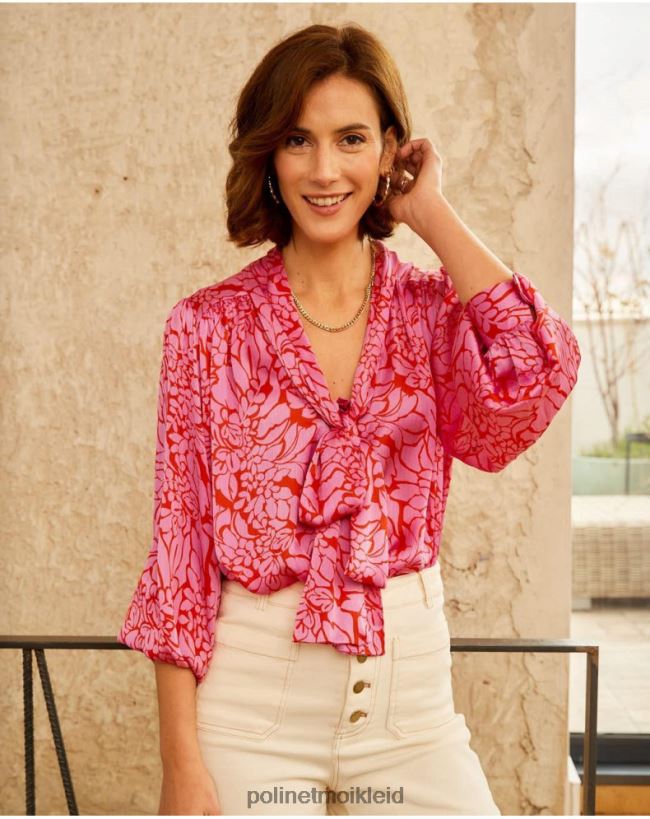 Polin et moi Blusenschleife Idara HT8R211 Kleidung Rose