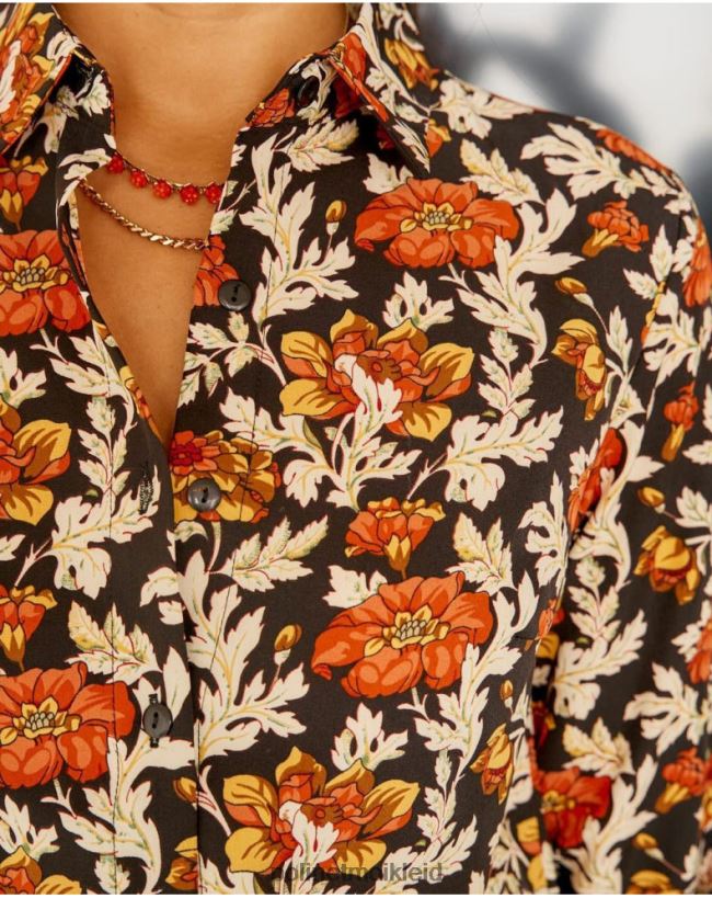 Polin et moi Cira Blumenhemd HT8R226 Kleidung Schwarz