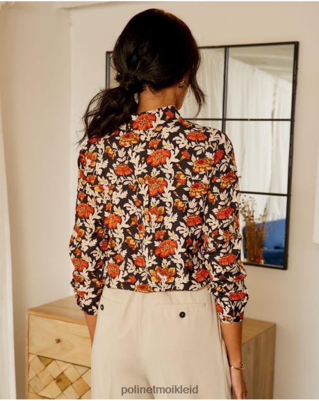 Polin et moi Cira Blumenhemd HT8R226 Kleidung Schwarz