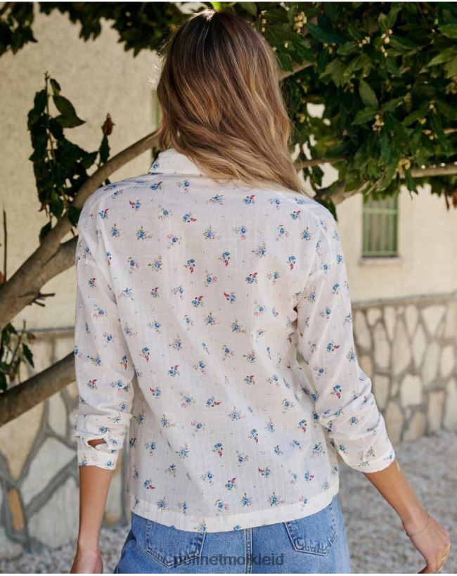 Polin et moi Ema-Blumen-Shirt HT8R149 Kleidung Weiß