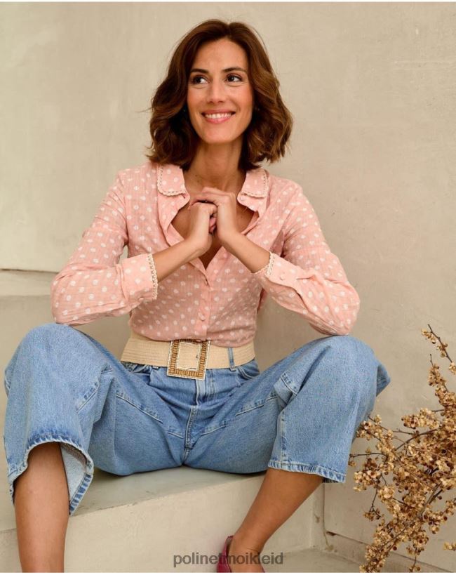 Polin et moi Hari gepunktetes Hemd HT8R203 Kleidung Rose