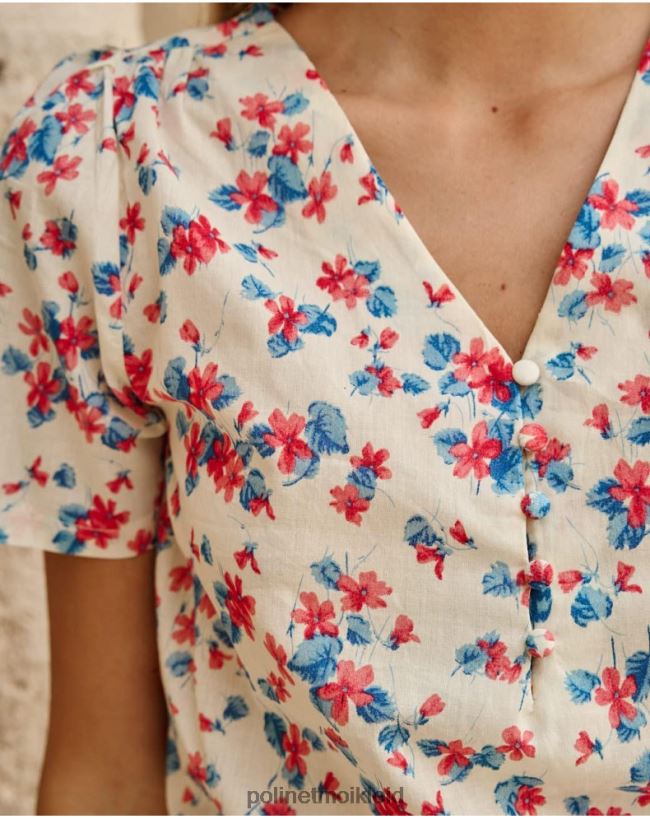 Polin et moi Hemd Blumen Kaia HT8R180 Kleidung klein blau