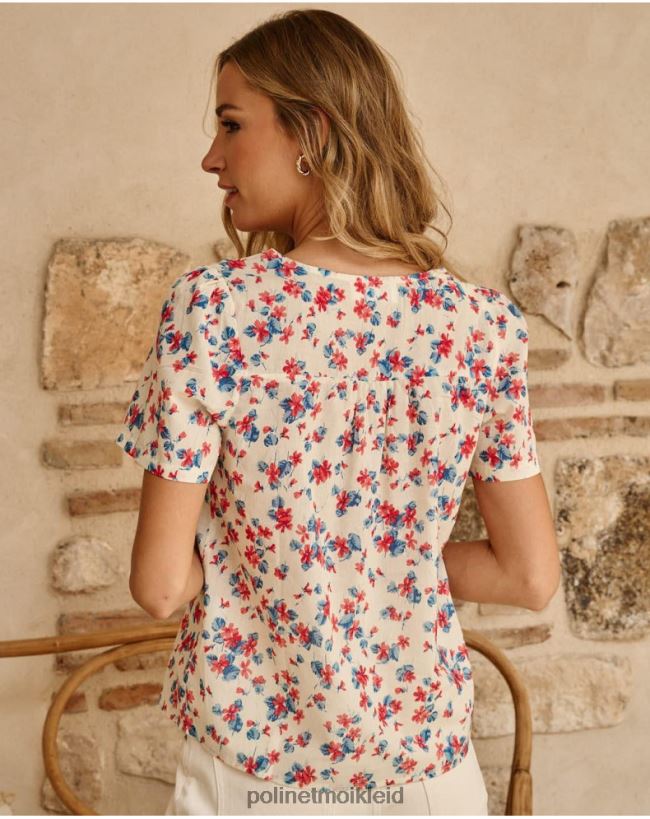 Polin et moi Hemd Blumen Kaia HT8R180 Kleidung klein blau