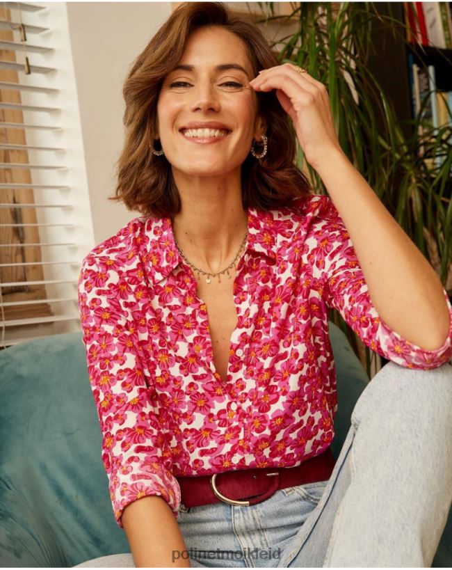 Polin et moi Hemd mit Aixa-Glanz HT8R210 Kleidung Himbeere