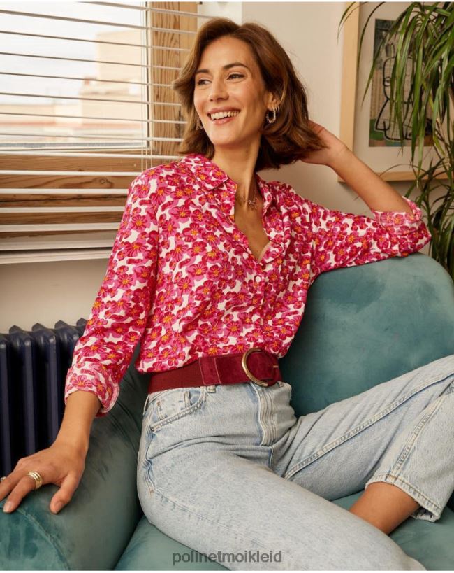 Polin et moi Hemd mit Aixa-Glanz HT8R210 Kleidung Himbeere