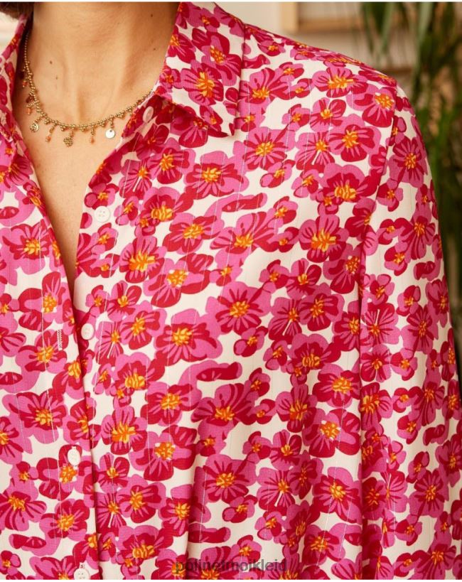 Polin et moi Hemd mit Aixa-Glanz HT8R210 Kleidung Himbeere