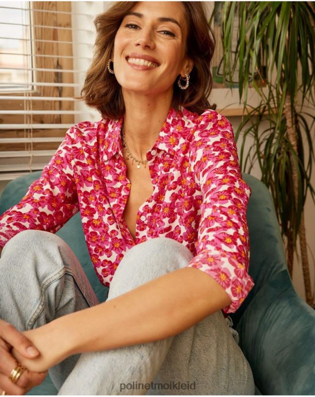 Polin et moi Hemd mit Aixa-Glanz HT8R210 Kleidung Himbeere