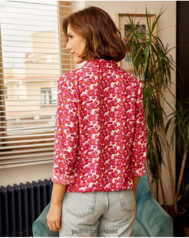 Polin et moi Hemd mit Aixa-Glanz HT8R210 Kleidung Himbeere