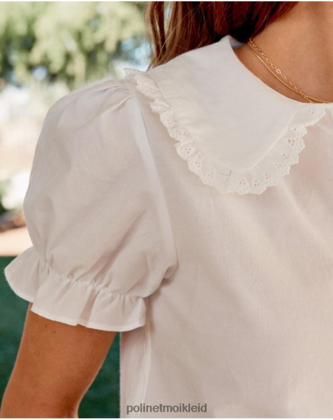 Polin et moi Hemd mit Baby-Mia-Kragen HT8R235 Kleidung Weiß