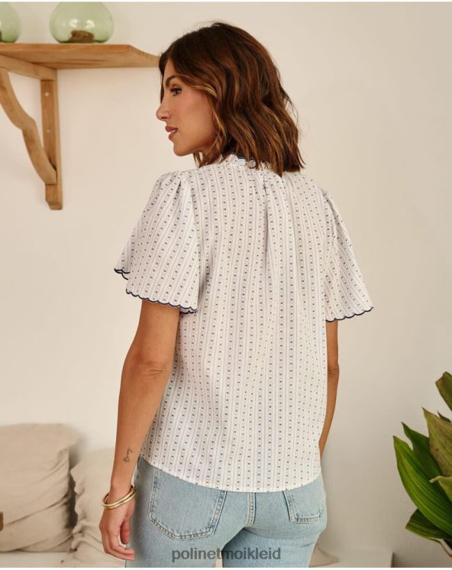 Polin et moi Hemd mit Neida-Besatz HT8R151 Kleidung Marine