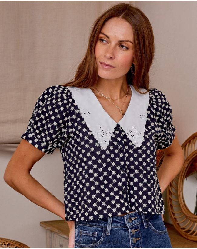 Polin et moi Ivy-Hemd mit Babykragen HT8R196 Kleidung Marine