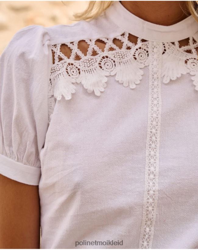 Polin et moi Leinenbluse HT8R165 Kleidung Weiß