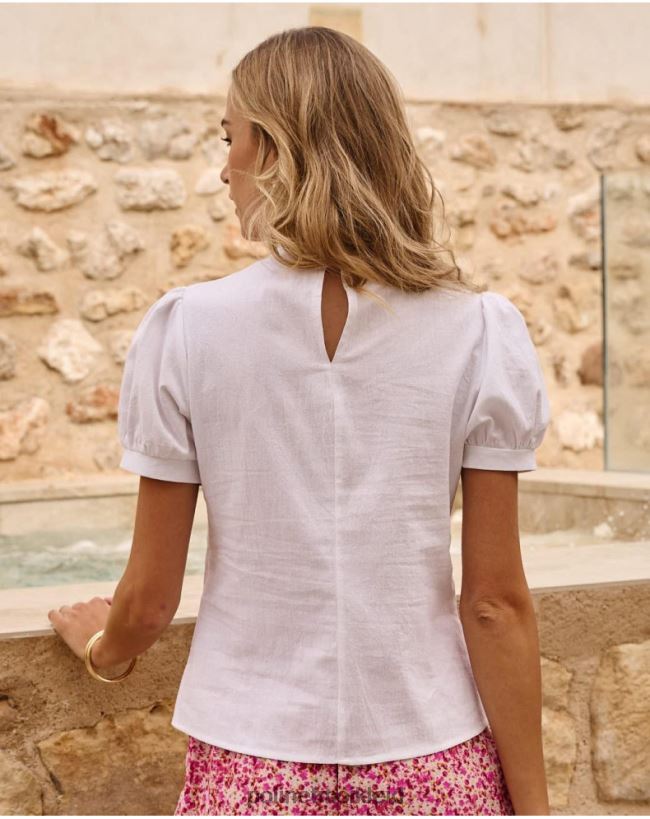 Polin et moi Leinenbluse HT8R165 Kleidung Weiß