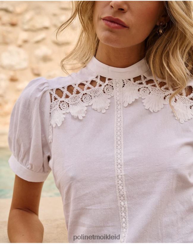 Polin et moi Leinenbluse HT8R165 Kleidung Weiß