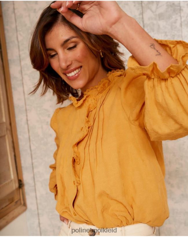 Polin et moi Naia-Spitzenhemd HT8R222 Kleidung Ocker