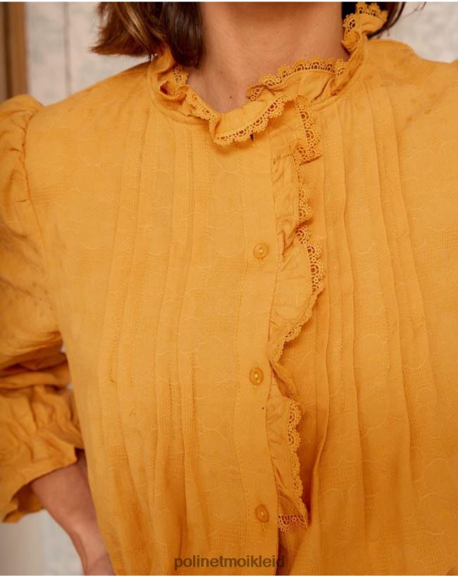 Polin et moi Naia-Spitzenhemd HT8R222 Kleidung Ocker