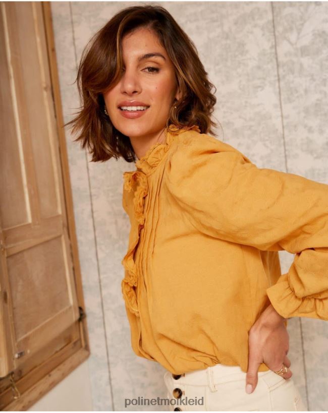 Polin et moi Naia-Spitzenhemd HT8R222 Kleidung Ocker