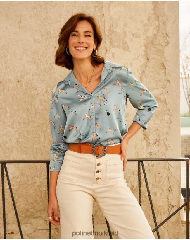 Polin et moi Pferdehemd Vale HT8R215 Kleidung Denim