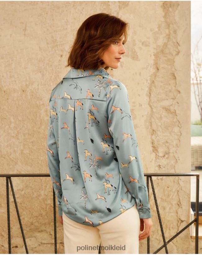 Polin et moi Pferdehemd Vale HT8R215 Kleidung Denim