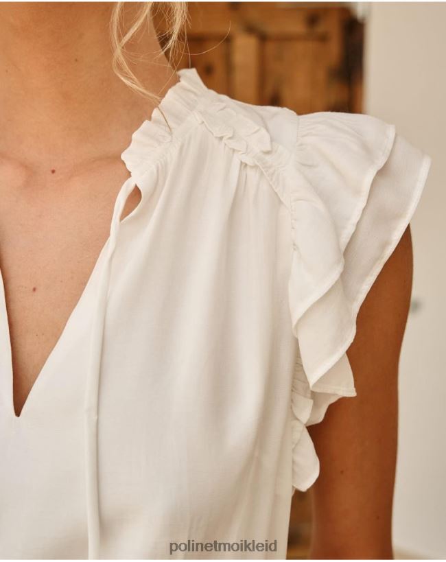 Polin et moi Rüschenbluse April HT8R173 Kleidung Weiß